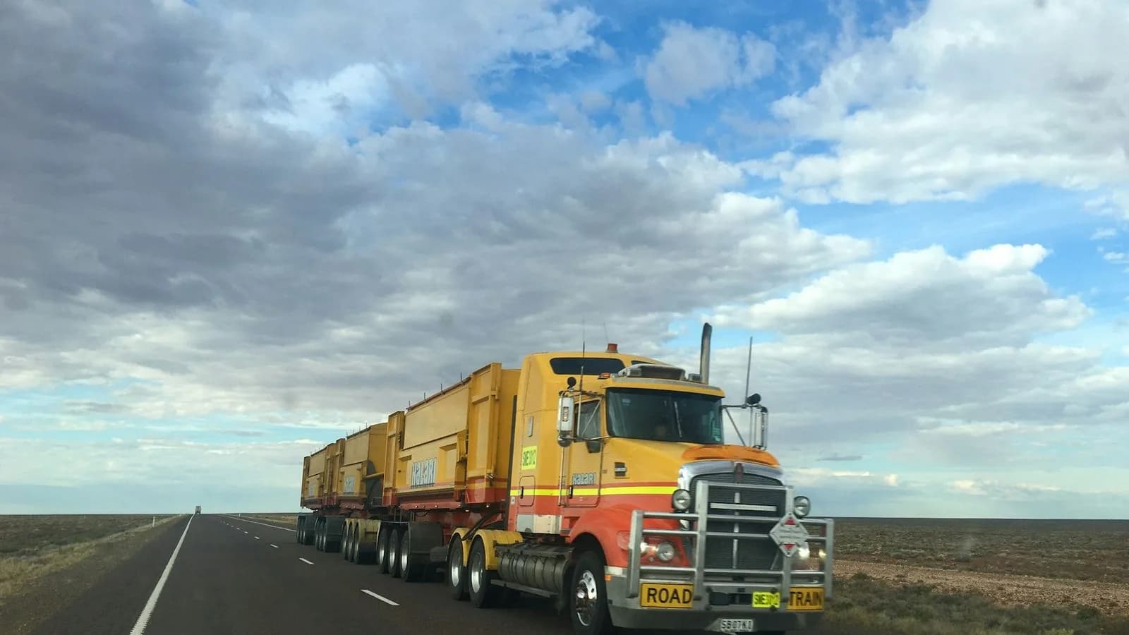 A freight truck travelling along an open highway in Australia. Illustrative photo.